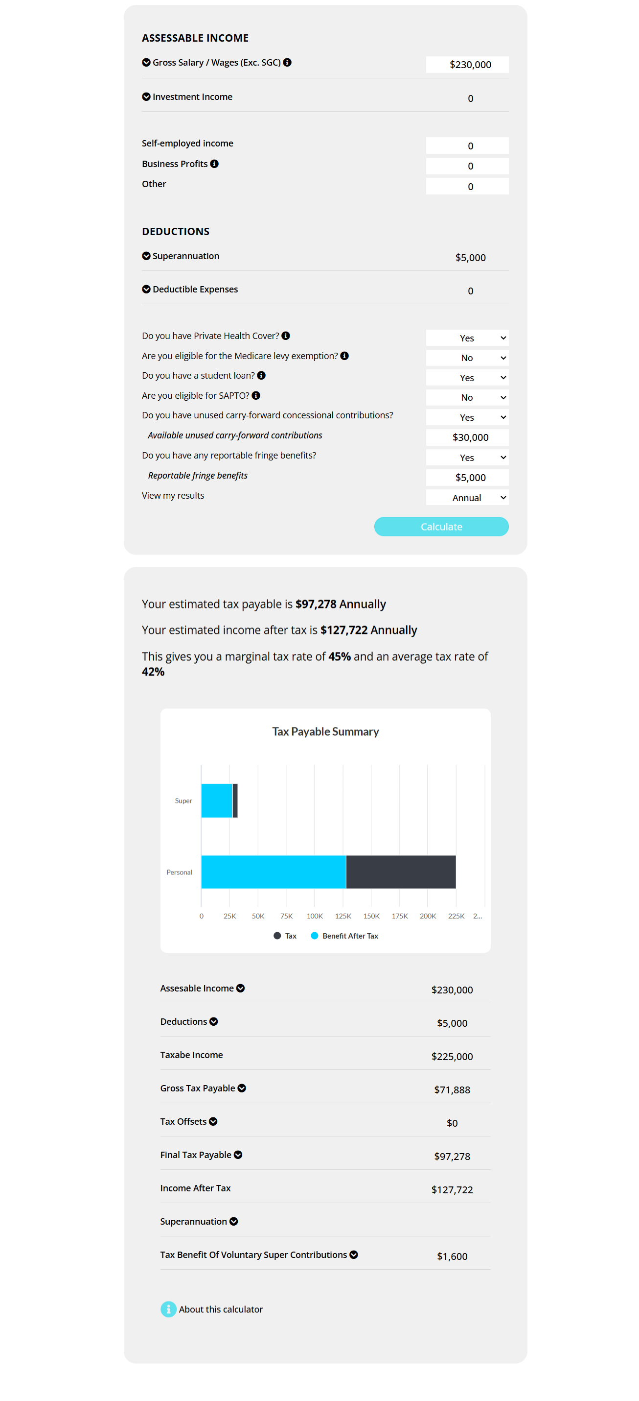 Income Tax Calculator (Australia) Image